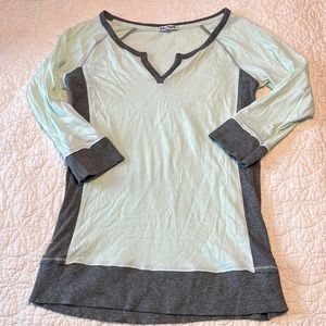 Express 3/4 Sleeve Top. Size Small. Mint Green and Gray. EUC!